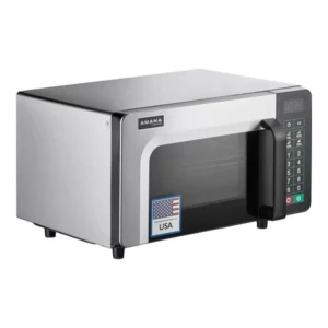 Horno de Microondas Amana 0.8 Pies RMS10TS de Acero Inoxidable Comercial con Control de botones - 120V, 1000W, Menos de 50 usos diarios