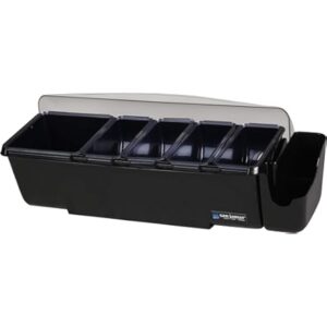 CAJA PARA CONDIMENTOS DE PLASTICO 5 COMPARTIMENTOS TAPA DOMO BD4005S SAN JAMAR