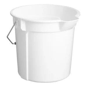 CUBETA REDONDA 10 QT CON PICO Y AGARRADERA DE METAL COLOR BLANCO LAVEX