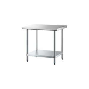 MESA DE TRABAJO 30 X 36 PG (76 X 92 CM) CUBIERTA DE ACERO INOXIDABLE 304 CAL 18 Y PATAS Y ENTREPANO EN GALVANIZADO