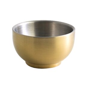 Tazon redondo 2.5 oz de doble pared de acero inoxidable cepillado y laton mate DBO124GOS23 Harmony Front of the House (Precio por 12 piezas)