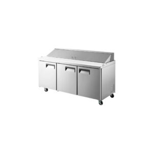 MESA DE TRABAJO REFRIGERADA PARA PREPARACION DE ENSALADAS 3 PUERTAS ACERO INOX 70 3/8 X 31 1/2 X 42 7/8 PG (18 INSERTOS) AVANTCO