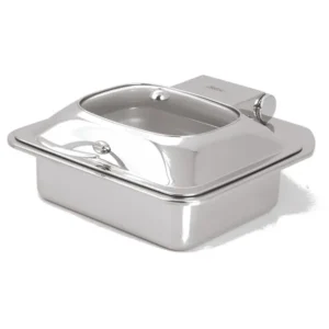 Chafer Cuadrado de Acero Inoxidable de 9.4 Qt con tapa de Vidrio Reflection 2174-6 Spring USA
