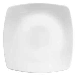 Plato Cuadrado de 20.3 cms Blanco Brillante 840-463S Marca World (24 PIEZAS POR CAJA)