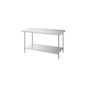 MESA DE TRABAJO 30 x 72 PG (76 X 182 CM) CUBIERTA DE ACERO INOXIDABLE 304 CAL 18 CON PATAS Y ENTREPANO EN ACERO GALVANIZADO
