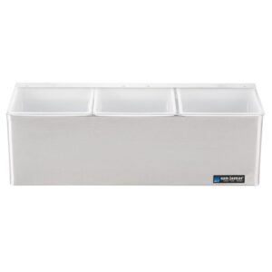 CAJA PARA CONDIMENTOS DE 3 COMPARTIMENTOS CON TAPA ACERO INOXIDABLE B6183L SAN JAMAR