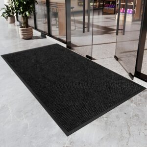 Tapete para Entrada de 1.2 m x 1.8 m y 0.9 cm de Grosor para Exterior e Interior Color Negro Lavex