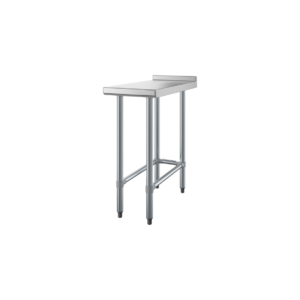 MESA DE TRABAJO 12PG x 30PG (38 X 76 CM) CON RESPALDO BAJO CUBIERTA DE ACERO INOXIDABLE 304 Y LAMINA GALVANIZADA REGENCY