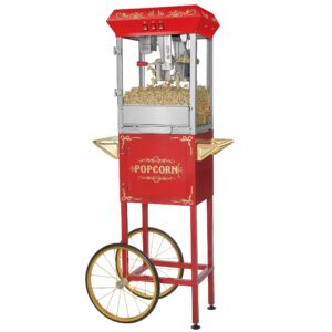 MAQUINA DE PALOMITAS 8 OZ (150 OZ POR HORA) CON CARRITO DE 120 V 850 W MEDIDAS: 31 X 20 X 60 PG CARNIVAL KING