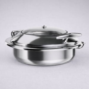 CHAFER REDONDO PARA INDUCCION 6 QTS CON TAPA DE CRISTAL VOYAGE ACOPA -18 x 5 Pg
