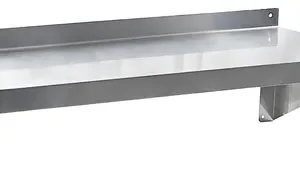 REPISA A PARED 12 X 48 PG (30 X 122 CM) EN ACERO INOXIDABLE USO RUDO CALIBRE 16 REGENCY