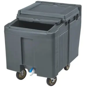 Cambro ICS100L4S401 SlidingLid  Slate Blue Mobile Ice Bin - 100 lb. Capacity