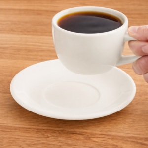 PLATO PARA TAZA DE 12.4 CMS MARCA ECOR COLOR HUESO (CAJA CON 36 PIEZAS)