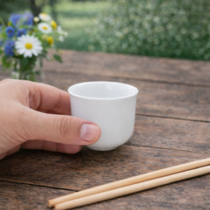 Taza Sake de 59 ml Blanco Brillante Marca Ecor (48 PIEZAS POR CAJA)