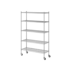 Estante de 18 x 48 de Acero Inoxidable con Postes de 80 pg de 5 entrepanos