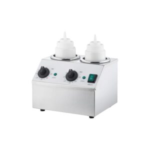 Calentador de mamilas Doble con capacidad de hasta 32 oz para salsas y aderezos, incluye 6 de 32 oz, 400 W 120 V Carnival King