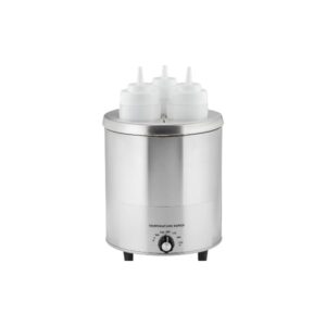 Calentador de mamilas Triple de 16-24 oz para salsas y aderezos, incluye 6 de 24 oz, 550 W 120 V Carnival King
