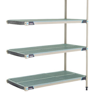 ESTANTE ESQUINERO PARA ADAPTAR DE 18 X 36 X 69 PG DE 4 ENTREPANOS DE SOLO POLIMERO METROMAX-I AX336GX3 METRO