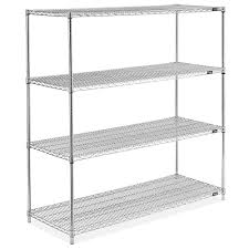 Estante de 24 x 36 de Acero Inoxidable T. 304 con Postes de 64 de 4 entrepanos