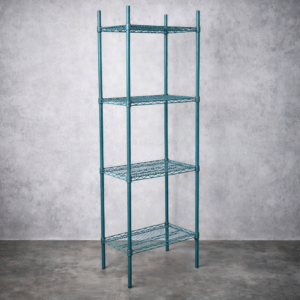 Estante de 18 x 36 Verde Epoxico con Postes de 74 pg de 4 entrepanos