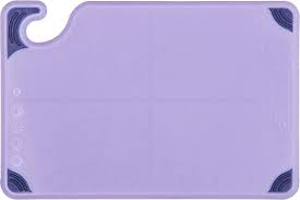 Tabla de Corte de CBG912PR Saf-T-Grip 12 x 9 x 3/8 Morada Allergen Saf-T-Zone