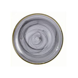 Plato base de cristal de 32 cm, transparente/humo con filo dorado CLOUD