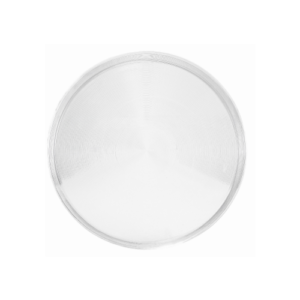 Plato base de cristal de 32 x 3 cm, transparente textura circular con filo dorado SUECIA