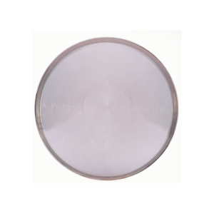 Plato base de cristal de colores de 32 x 3 cm con textura circular con filo alto de 3 cm SUECIA