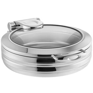 CHAFER DE INDUCCION 6 QT REDONDO MODELO MANCHESTER ACERO INOX CON TAPA DE VIDRIO