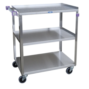 CARRO DE SERVICIO 3 REPISAS USO RUDO ACERO INOX T.430 CAPACIDAD DE CARGA 136 KG, MEDIDAS: 78.1 X 46.6 X 83 CMS 322A LAKESIDE