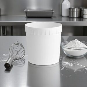 Recipiente para helado Ropak de HDPE blanco de 2.5 gal (9.4 lts) (Precio por 44 piezas)