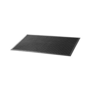 Tapete Antifatiga de Goma Negra de 90 x 150 cm con borde Biselado 1.27 cm de Grosor Choice