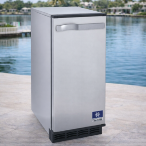 Maquina de Hielo Bajo Mostrador De 24 Kgs/25 lb.por Dia Manitowoc Modelo SM50AA (Octagonal) Ancho 14 3/4 PG, Profundidad 22 3/4 PG, Altura 33 1/2 PG,, Amperios 4.1 Amperios Hertz 60 Hertz
Fase 1 Fase, Voltaje 115 voltios, Rendimiento en hielo las 24