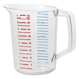 Taza medidora de policarbonato transparente Bouncer de 1 Qt (32 oz) FG321600CLR Rubbermaid