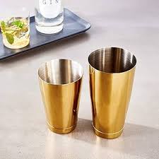COCTELERA TIPO BOSTON M37009GD DE 28 oz. Y 18 oz. COLOR DORADO BRILLANTE