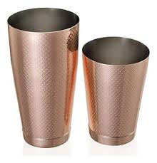COCTELERA TIPO BOSTON M37082 DE 28 oz. Y 18 oz. TERMINADO COBRE BRILLANTE CON CELOSIA