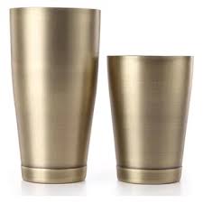 COCTELERA TIPO BOSTON M37082 DE 28 oz. Y 18 oz. COLOR CHAPA DE ORO