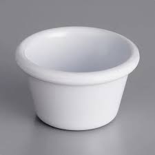RAMEKIN 4 OZ MELAMINA COLOR BLANCO ACOPA ALTURA 1 3/4 PG, DIAMETRO INFERIOR 2 1/3 PG, DIAMETRO SUPERIOR 3 1/4 PG (PRECIO POR 12 PIEZAS)