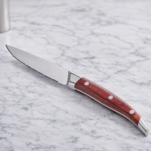CUCHILLO MESA SIERRA 4 3/4 PG TERMINADO MADERA ARANDANO ESTILO CURVO (PRECIO POR 6 PIEZAS)