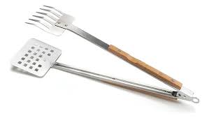 PINZA PARA HAMBURGUESAS PALA/TRINCHE 20 PG ACERO INOX Y MANGO DE BAMBOO OUTSET
