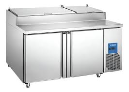 MESA PARA PREPARACION PIZZAS 2 PUERTAS ACERO INOX 60 1/8 X 37 1/8 X 42 13/16 PG AVANTCO