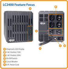 REGULADOR Tripp Lite LC1200 Acondicionador de energÃ­a 1200W 120V con regulacion automÃ¡tica de voltaje (AVR), proteccion contra sobretension de CA, 4 tomacorrientes 7 LUCES LED