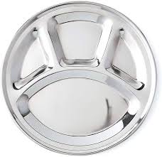 PLATO DE 12 1/2 PG CON 4 DIVSIONES DE ACERO INOXIDABLE (PRECIO POR 12 PIEZAS)