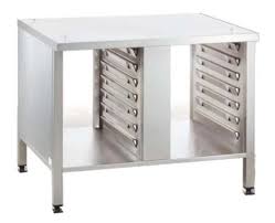 Rational 60.30.328 UG II 33 1/4  x 28 1/2  Open Front and Back Equipment Stand for 61 and 101 Combi Ovens (14 Pan Capacity)