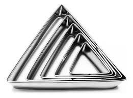 JUEGO DE CORTADORES TRIANGULARES 6 PIEZAS DOBLE LADO DESDE 1 3/4 pg A 4 3/4 pg