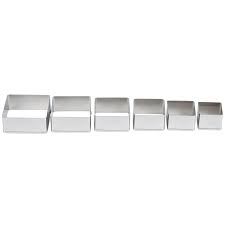 JUEGO DE CORTADORES CUADRADOS 6 PIEZAS DESDE 1 2/5 pg A 2 3/5 pg