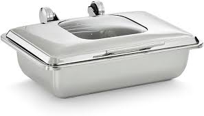 CHAFER DE INDUCCION 9 QT RECTANGULAR MEDIDA ENTERA MODELO MIRAGE ACERO INOX CON TAPA DE VIDRIO 4644010 VOLLRATH