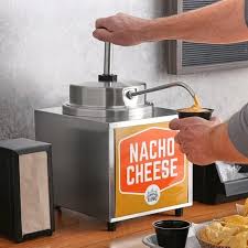 DISPENSADOR DE QUESO CUADRADO PARA NACHOS 3.5 QT HSPW35 CALENTADOR CON BOMBA ACERO INOX 550 WATTS CARNIVAL KING