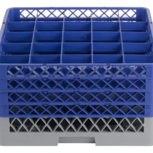 Rack de 25-Compartimentos con 4 Extensiones Azules  (Medida del Compartimento: DIAMETRO MAXIMO 3 3/8 PG  ALTURA MAXIMA 9 1/4 PG)