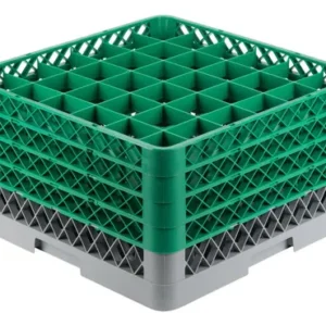 Rack de 36-Compartimentos con 1 Extension Verde  (Medida del Compartimento: DIAMETRO MAXIMO 3 PG  ALTURA MAXIMA 4 3/8 PG)